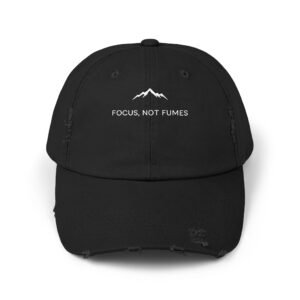 Stylish Unisex Distressed Cap - Focus, Not Fumes, Trendy Hat