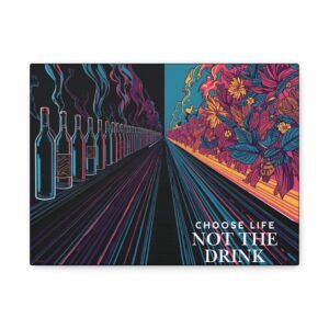 Vibrant Motivational Canvas Wall Art, Inspirational Home Decor, Choose Life Not The Drink