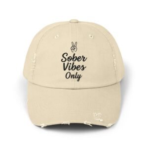 Sober Vibes Distressed Cap